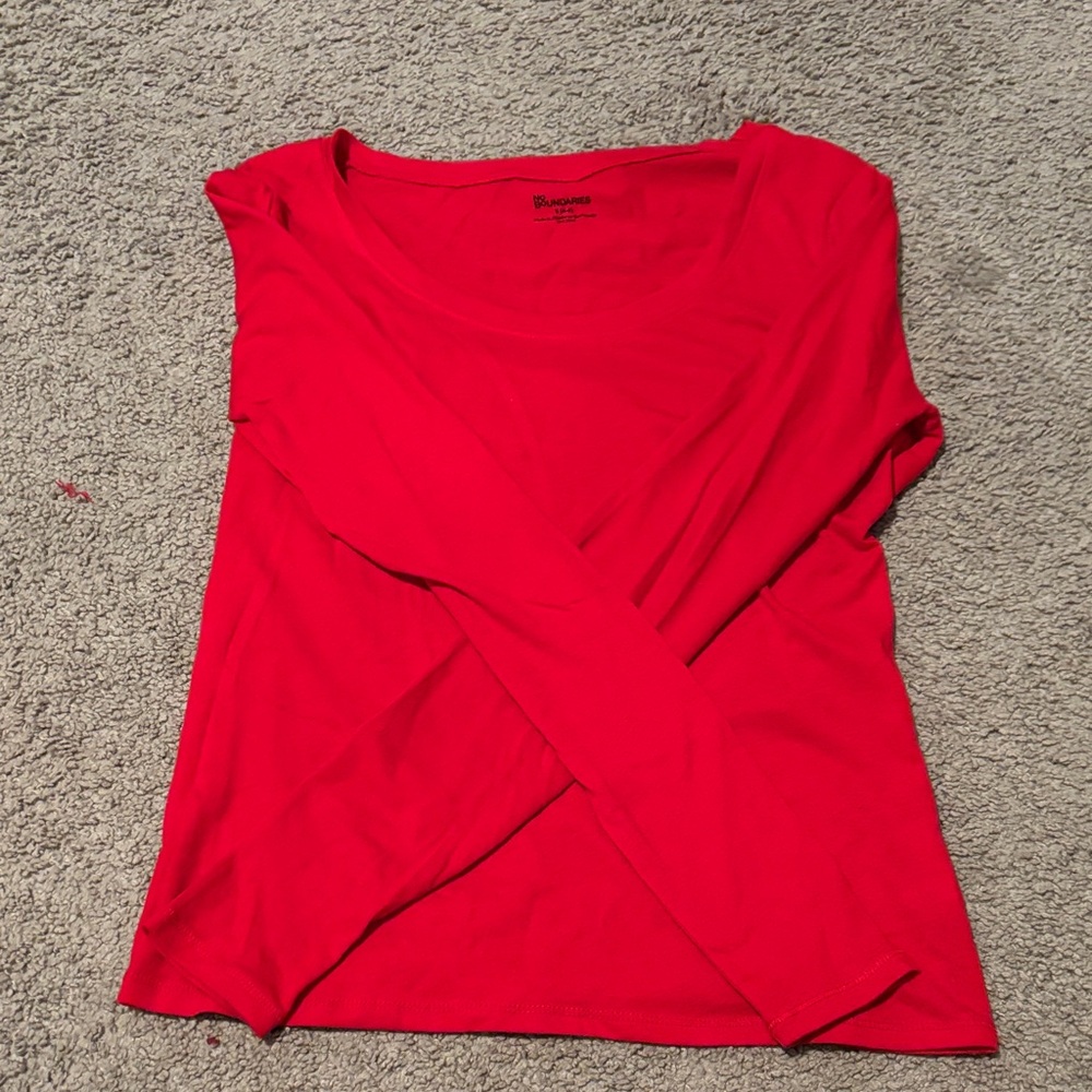 Hanes Women's Bright Red Long Sleeve Tee